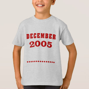 T-shirt La vie commence l'anniversaire en décembre 2005