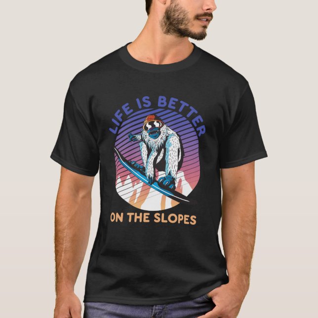 T-shirt La Vie De Snowboard Amusante Est Meilleure Sur Les (Devant)