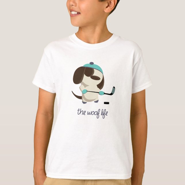 T-shirt La vie de Woof - hockey (Devant)