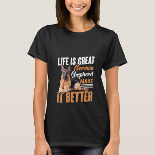 T-shirt La vie des femmes est géniale Berger allemand Rend