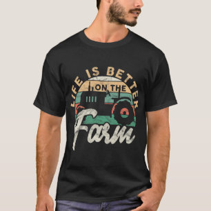 T-shirt La vie des hommes est meilleure à la ferme amusant