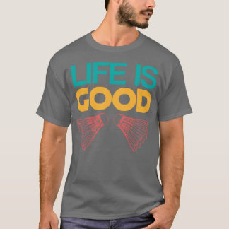 T-shirt La Vie Est Bon Joueur Badminton Shuttlecock Pickle