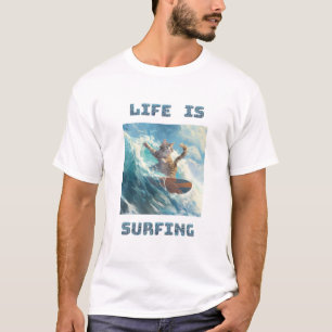 T-shirt La vie est de surfer pour les amateurs de surf e