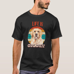 T-shirt La vie est Golden Fundy Golden Retriever Retro Dog