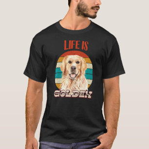 T-shirt La vie est Golden Fundy Golden Retriever Retro Dog