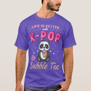 T-shirt La vie est meilleur K Pop et Bubble Tea coréen Pop