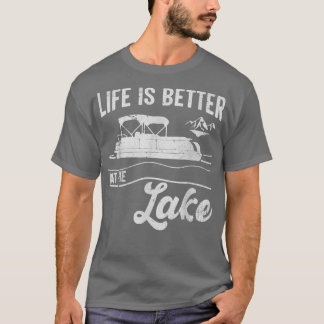 T-shirt La Vie Est Meilleure Au Bateau Du Lac Vintage Pont