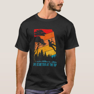 T-shirt La Vie Est Meilleure Au Top Escalade Rock Climber 