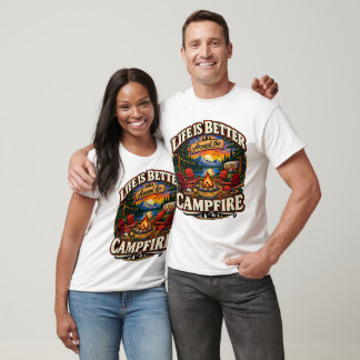 T-shirt La vie est meilleure autour du feu de camp