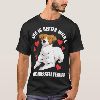 T-shirt La Vie Est Meilleure Avec Jack Russell Terrier Pul