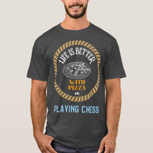 T-shirt La vie est meilleure avec la pizza et jouer aux éc