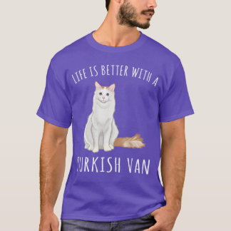 T-shirt La vie est meilleure avec l'amant de chat Van Aurk