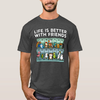 T-shirt La vie est meilleure avec les amis mignon Zoo fill