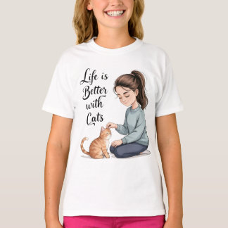 T-shirt La vie est meilleure avec les chats