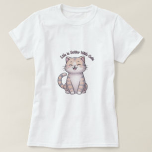 T-shirt La vie est meilleure avec les chats - Happy Cat Fa