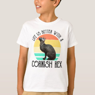 T-shirt La vie est meilleure avec un Cornish Rex