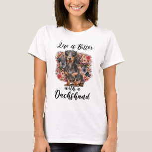 T-shirt La Vie Est Meilleure Avec Un Dachshund