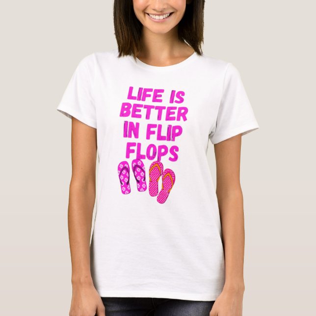 T-shirt La vie est meilleure dans les tongs (Devant)