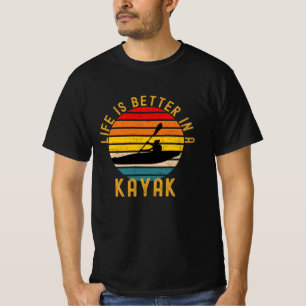 T-shirt La Vie Est Meilleure Dans Un Rétro Kayak