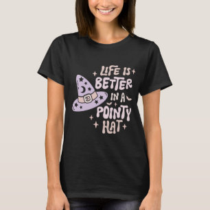 T-shirt La vie est meilleure dans une Halloween noire Casq