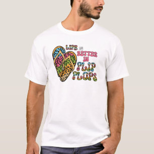 T-shirt La vie est meilleure en tongs - Vibes d'été