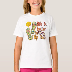 T-shirt La vie est meilleure en tongs   Vibes d'été