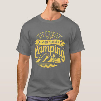 T-shirt La vie est meilleure quand on fait du camping vint
