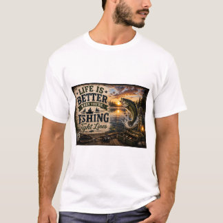 T-shirt La vie est meilleure quand on pêche – Conception d