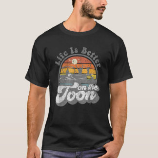 T-shirt La Vie Est Meilleure Sur Le Bateau Toon Funny Pont