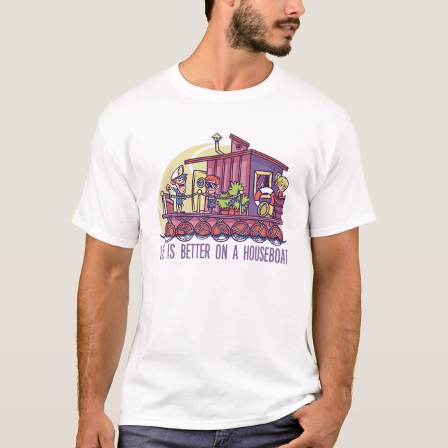 T-shirt La Vie Est Meilleure Sur Un Ménage Drôle (Devant)