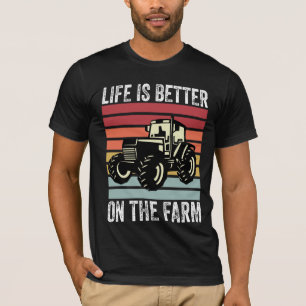 T-shirt La Vie Est Mieux À La Ferme - Amateurs D'Agricultu