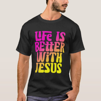 T-shirt La Vie Est Mieux Avec Jésus Filles Filles Chrétien