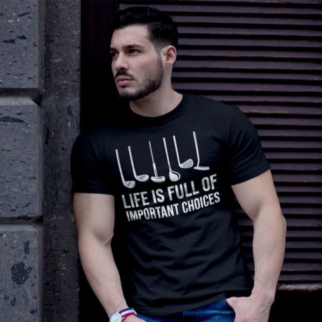 T-shirt La vie est pleine de choix importants Golf Noël (Life is Full Of Important Choices Golf Christmas T-Shirts)