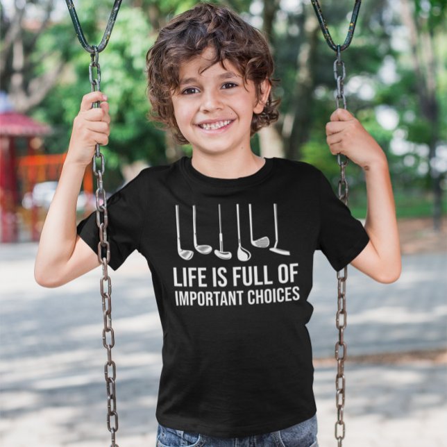 T-shirt La vie est pleine de choix importants Golf Noël (Life is Full Of Important Choices Golf Christmas Kids T-Shirt)