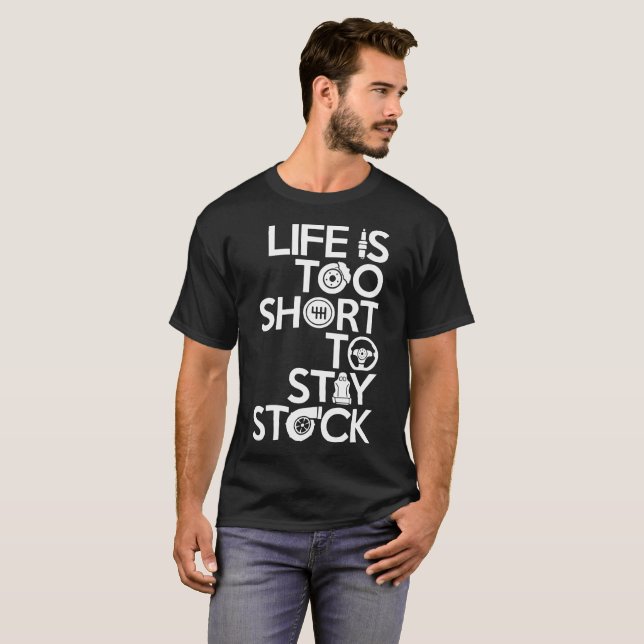 T-shirt La VIE EST TROP COURTE POUR RESTER le mécanicien (Devant entier)