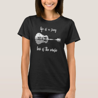 T-shirt La Vie Est Un Amour Chanson Est La Musique Guitare