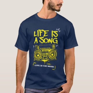 T-shirt la vie est une chanson amour est la musique ami