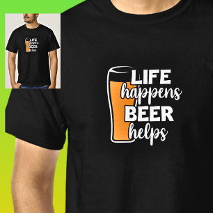 T-shirt La vie se passe La bière aide, le verre de bière s
