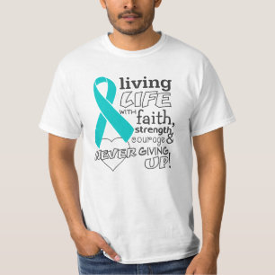 T-shirt La vie vivante de Cancer péritonéal avec la foi