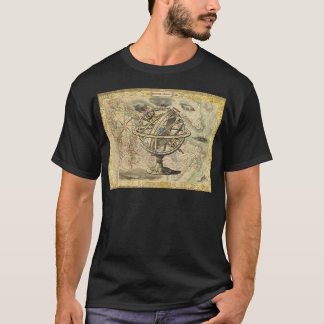 T-shirt La vieille Amérique britannique Explorez la carte  (Devant)