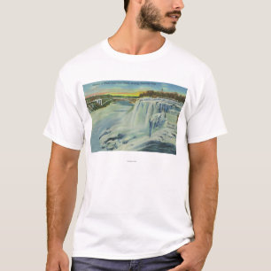 T-shirt La vue d'île de chèvre de l'Américain tombe en