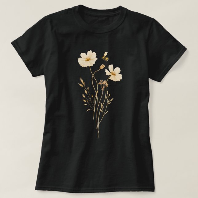 T-shirt L'abeille et les fleurs (Design devant)