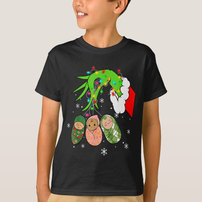 T-shirt Labor And Delivery Nurse Christmas Lights Snowflak (Devant)