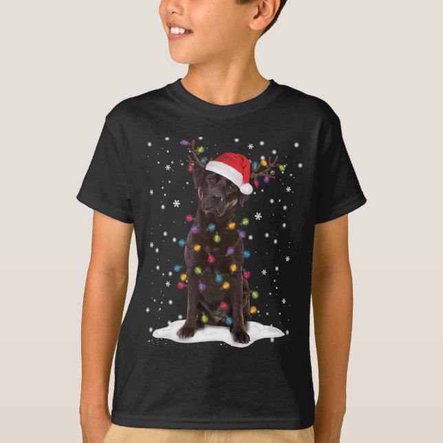 T-shirt Laboratoire de chocolat Labrador Arbre de Noël Pyj (Devant)
