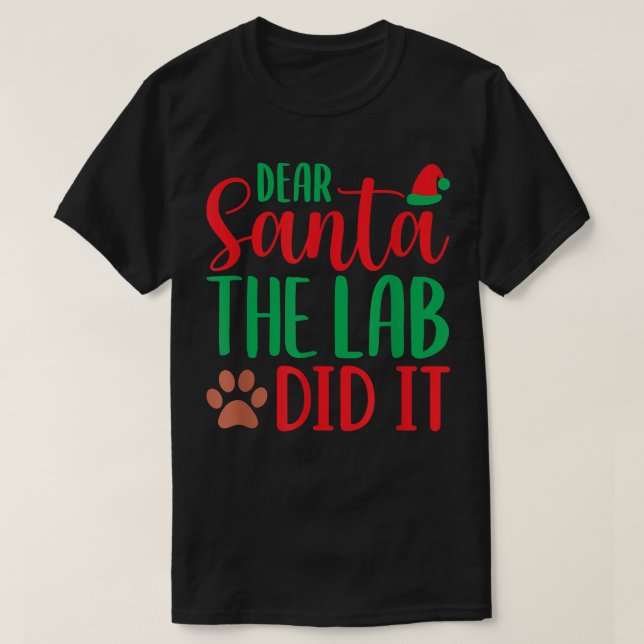 T-shirt Laboratoire de chocolat Noël Cher Père Noël Labrad (Design devant)