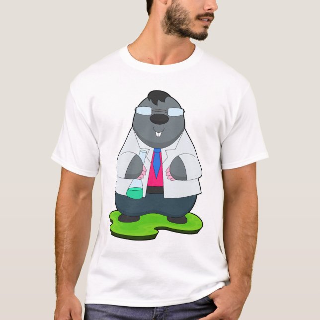 T-shirt Laboratoire de tubes d'essai de Mole Scientist (Devant)