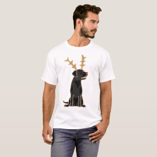 T-shirt Laboratoire noir drôle avec Noël d'andouillers d