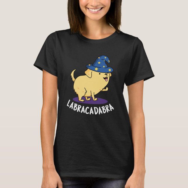 T-shirt Labra-cadabra Funny Labrador Chien Pun Dark BG (Devant)