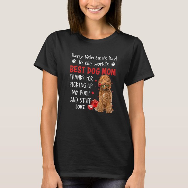 T-shirt Labradoodle Best Dog Mom Valentines Day Funny Pupp (Devant)
