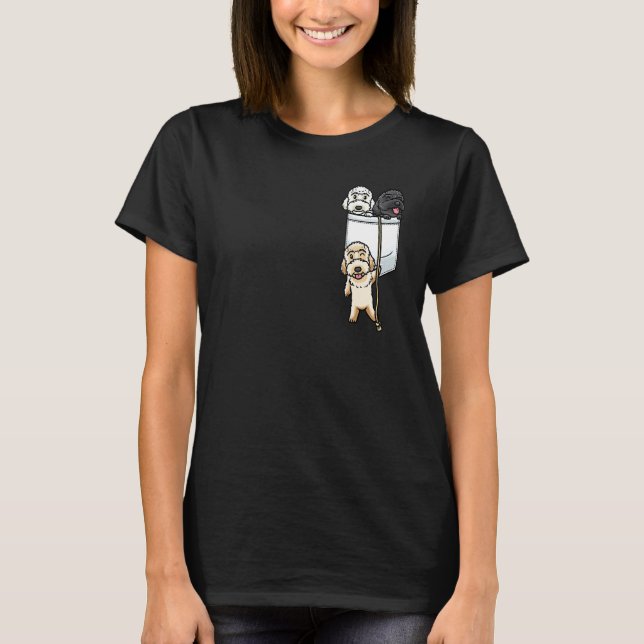 T-shirt Labradoodle Dog In Pocket_1 (Devant)